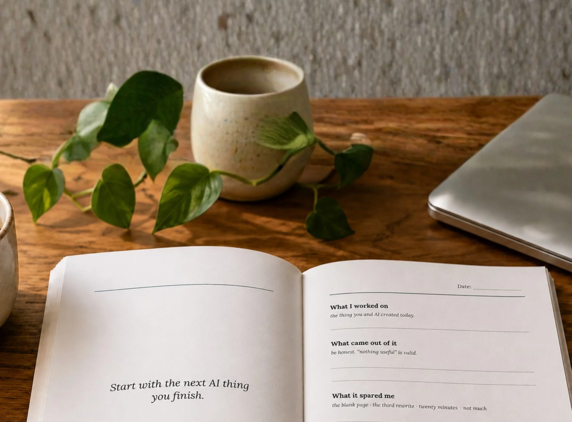 The After the Output journal open to a guided entry page